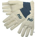 Canvas Gloves w/ Blue Knit Wrist